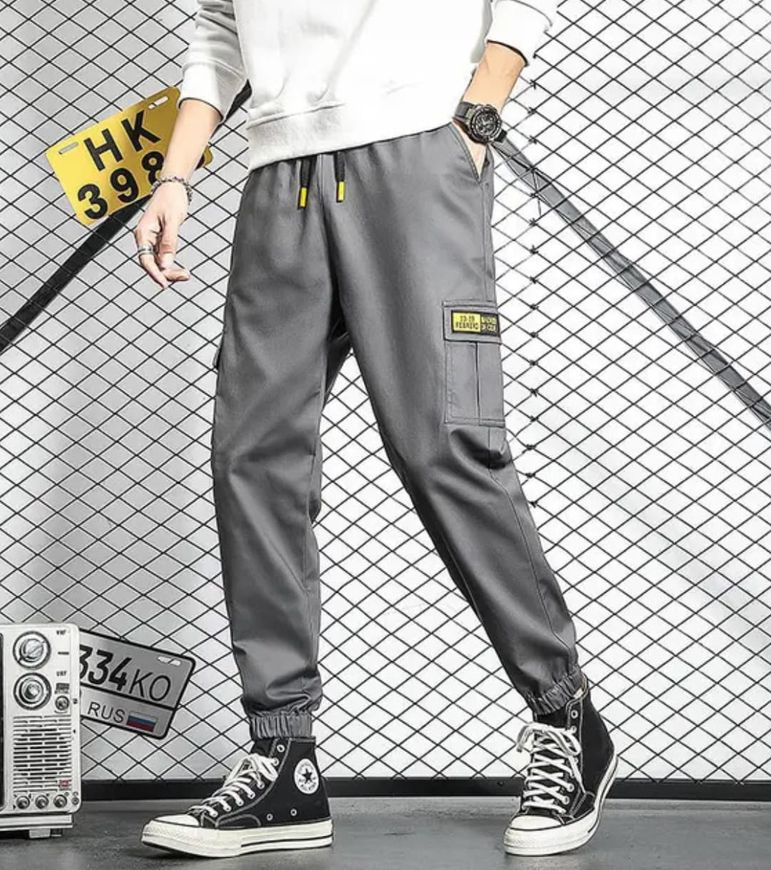 Mens cotton cargo pants (mixed colours)