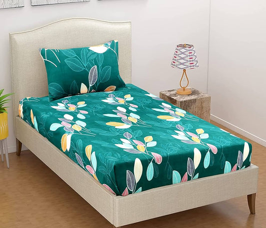 Geometric Printed Single Bedsheet with Pillow Cover – Mixed Colours.