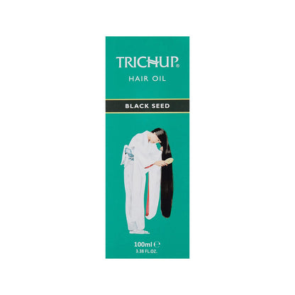 Trichup Black Seed hair oil packaging on a white background