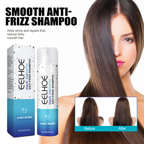 EELHOE Smooth Anti-Frizz Shampoo 100ml Bottle and Box with Ingredients and Dimensions