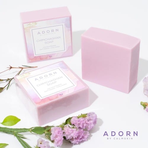 Adorn Chimchaghan pastel pink floral soap bar by CalmSkin