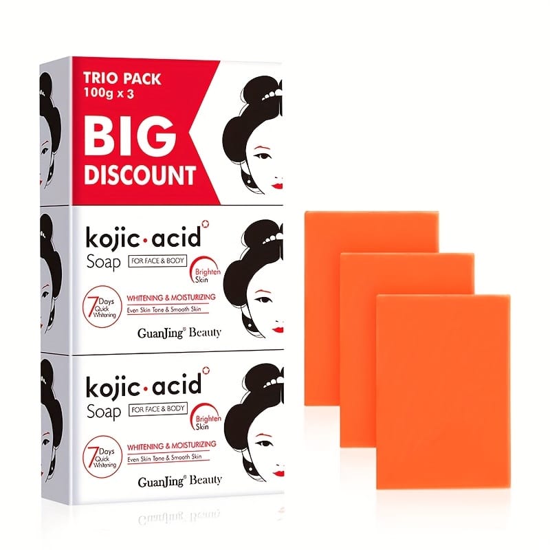Kojic Acid Whitening & Moisturizing Soap – Trio Pack