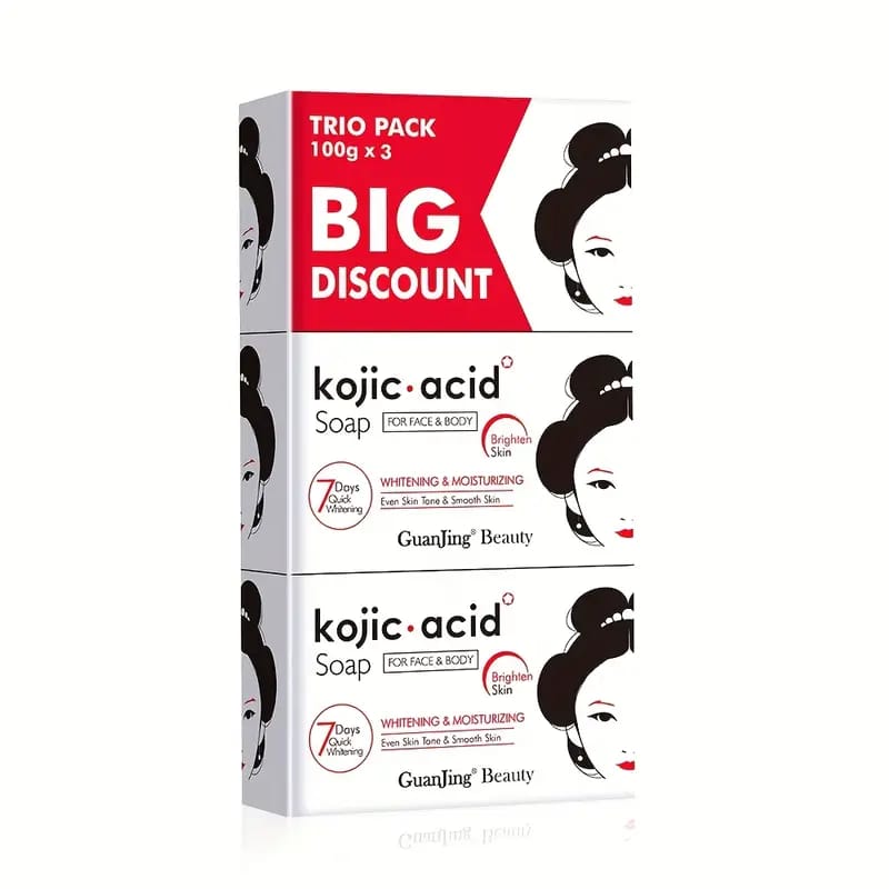 Kojic Acid Whitening & Moisturizing Soap – Trio Pack