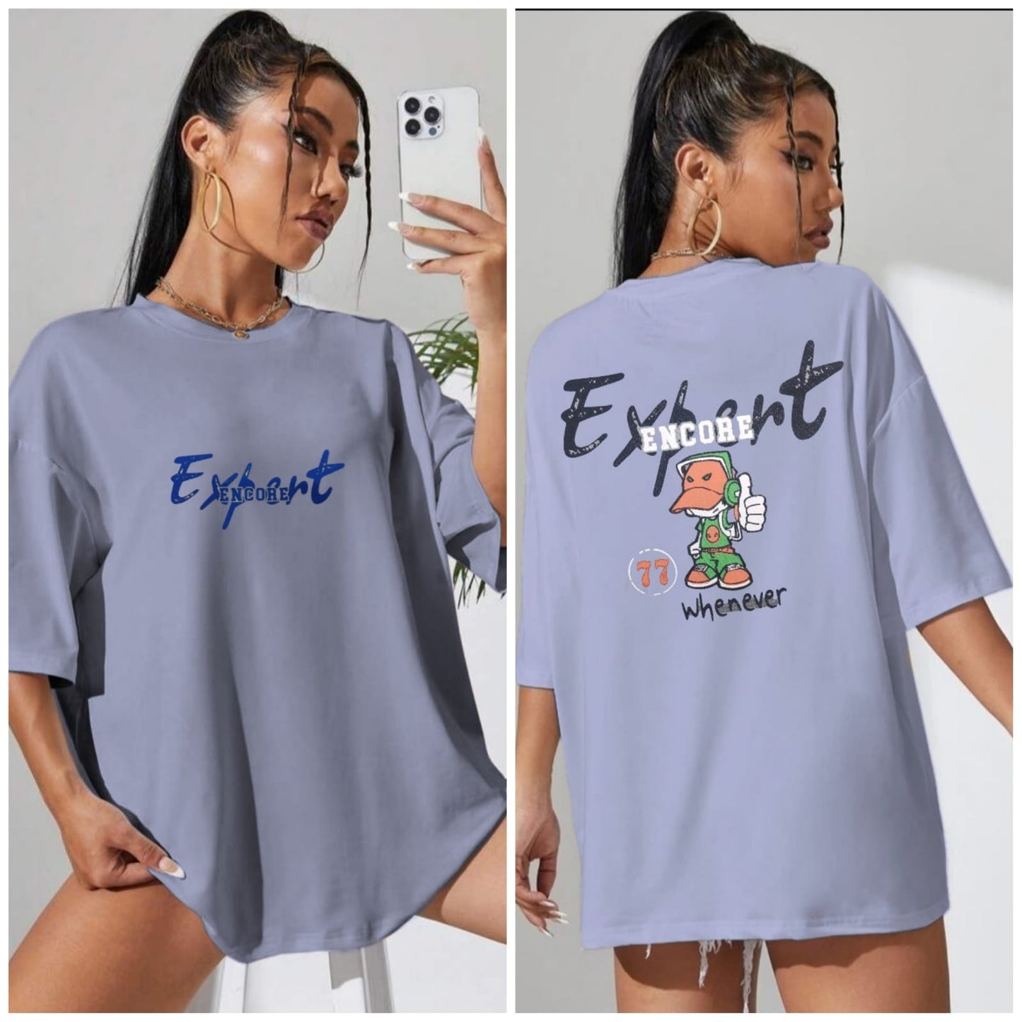 Oversized Cartoon Graphic T-Shirt