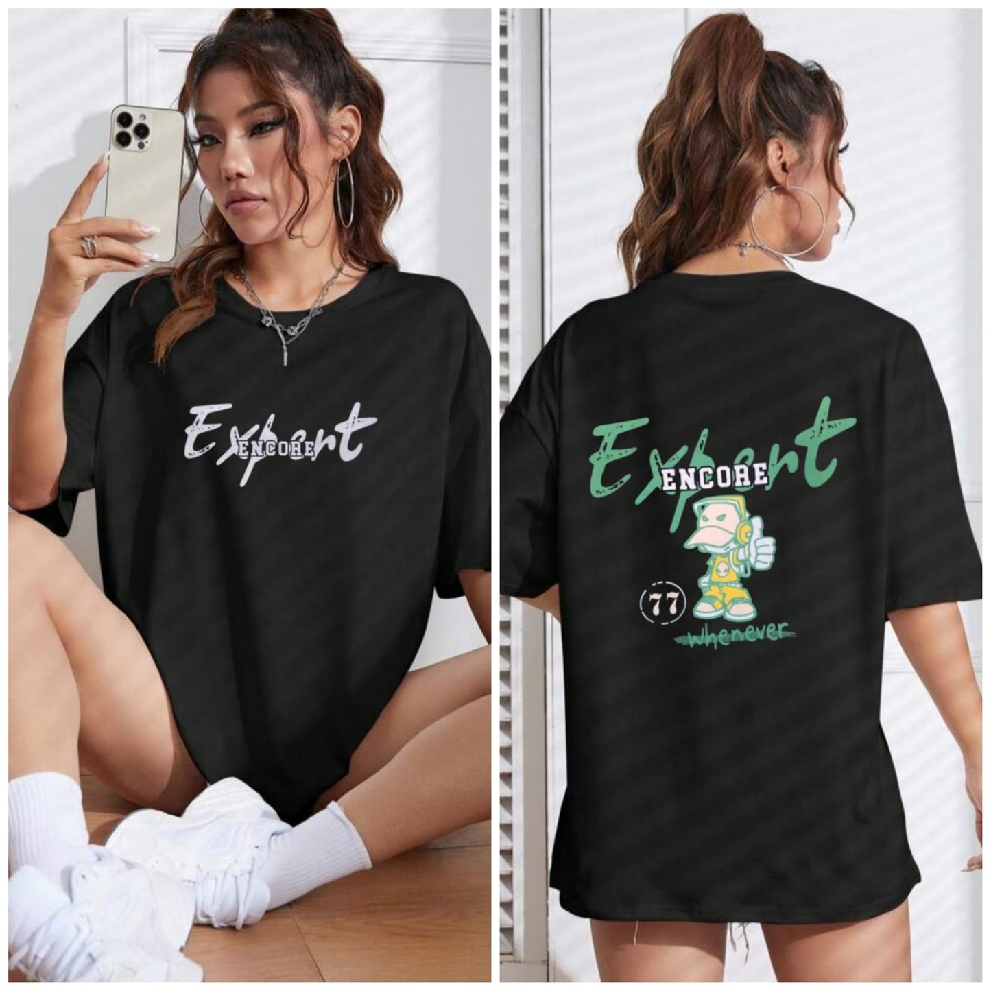 Oversized Cartoon Graphic T-Shirt