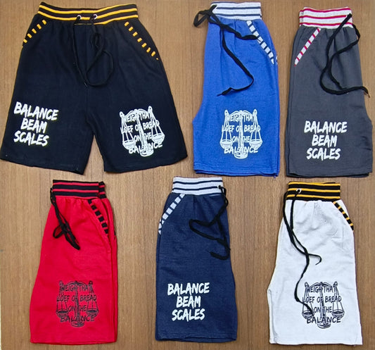 Cotton shorts for men with Balance Beam print – 6 color styles