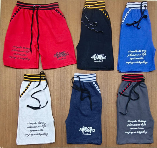 Afcoosy printed cotton shorts for men – 6 color styles with quotes