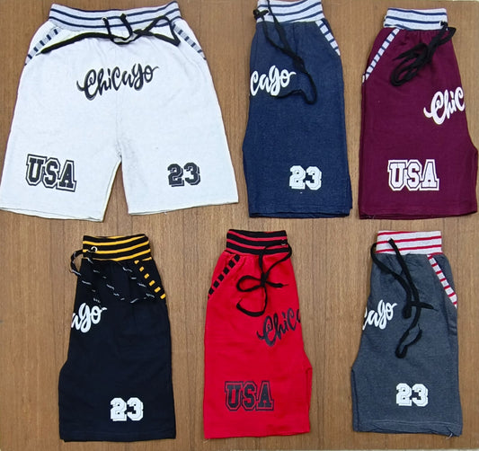 Chicago USA 23 printed men’s cotton shorts in 6 colors – Kliqpik