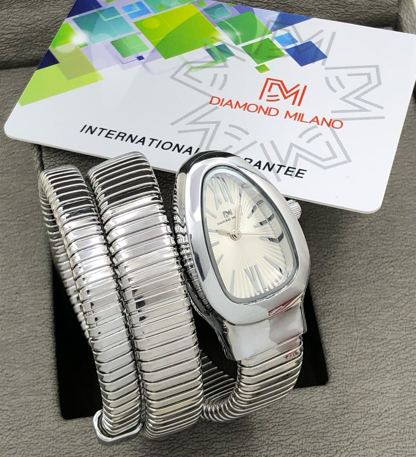 Diamond Milano Silver Wrap Watch