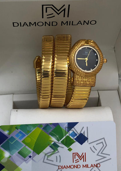 Diamond Milano Silver Snake Dial Watch