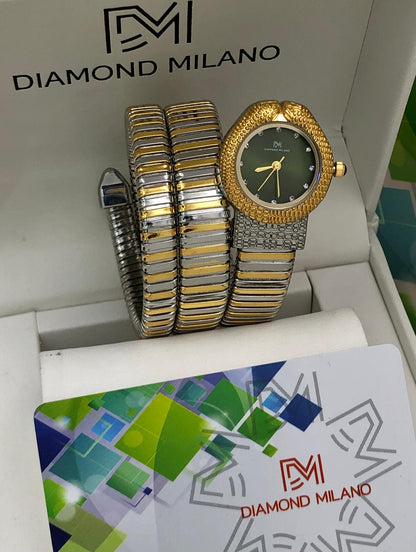 Diamond Milano Silver Snake Dial Watch