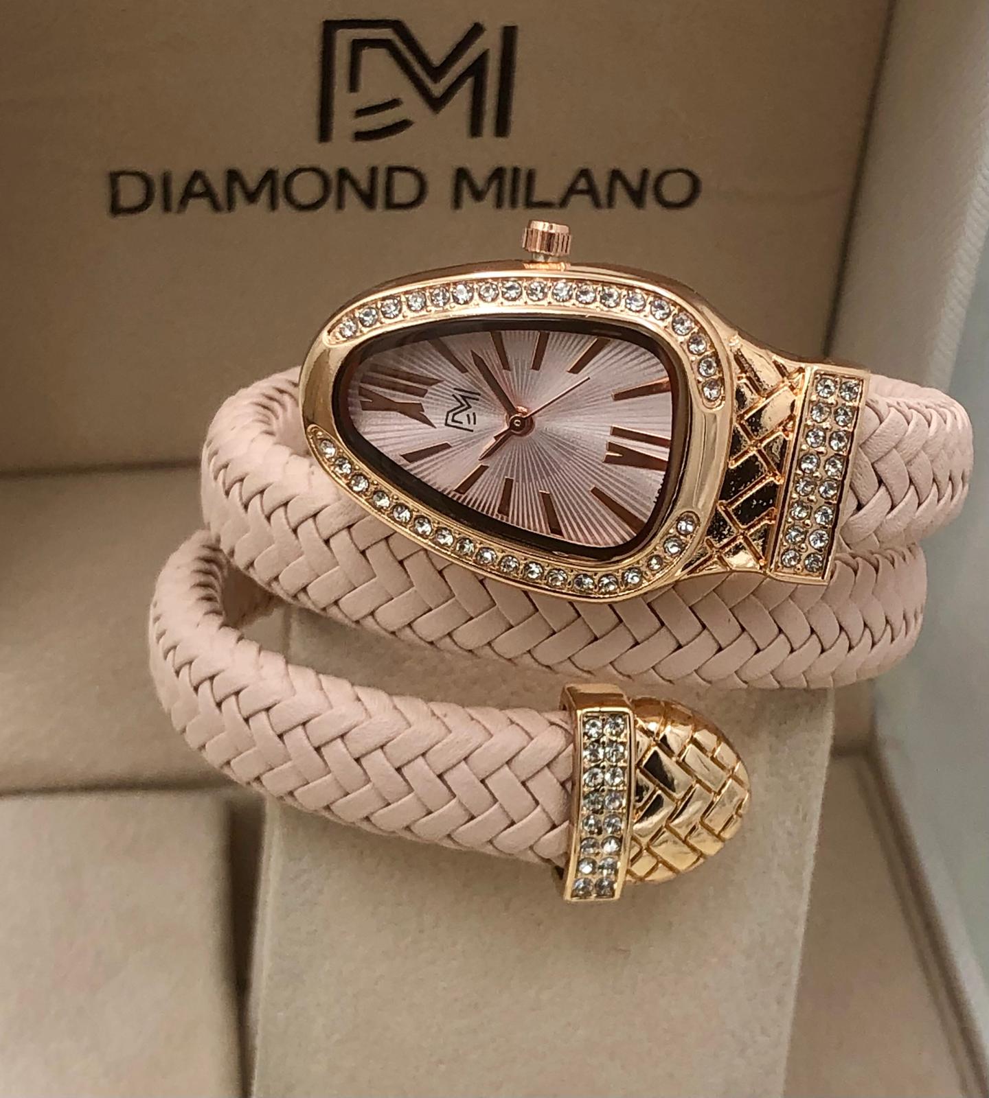 Diamond Milano Ladies Snake Strap Watch