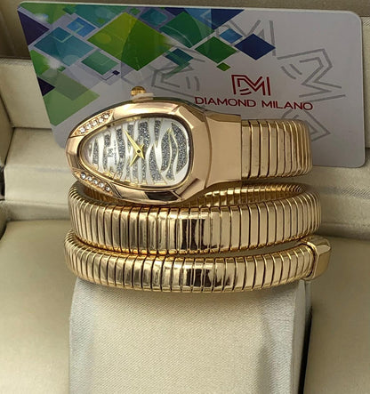 Diamond Milano Luxury Spiral Bracelet Watch