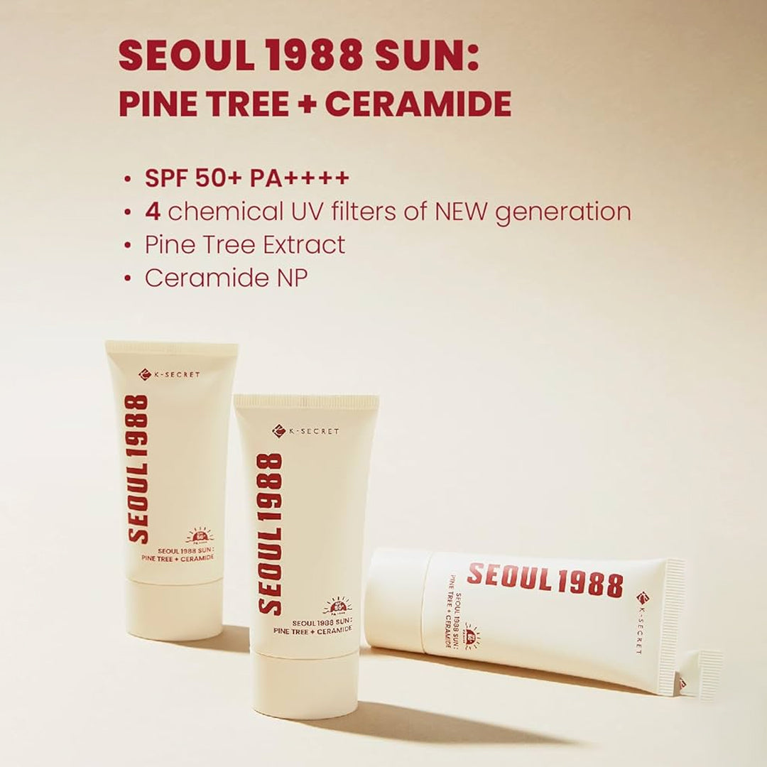 K-Secret Seoul 1988 Sun: Pine Tree + Ceramide SPF50+ PA++++ Moisturizing Sunscreen - 50ml