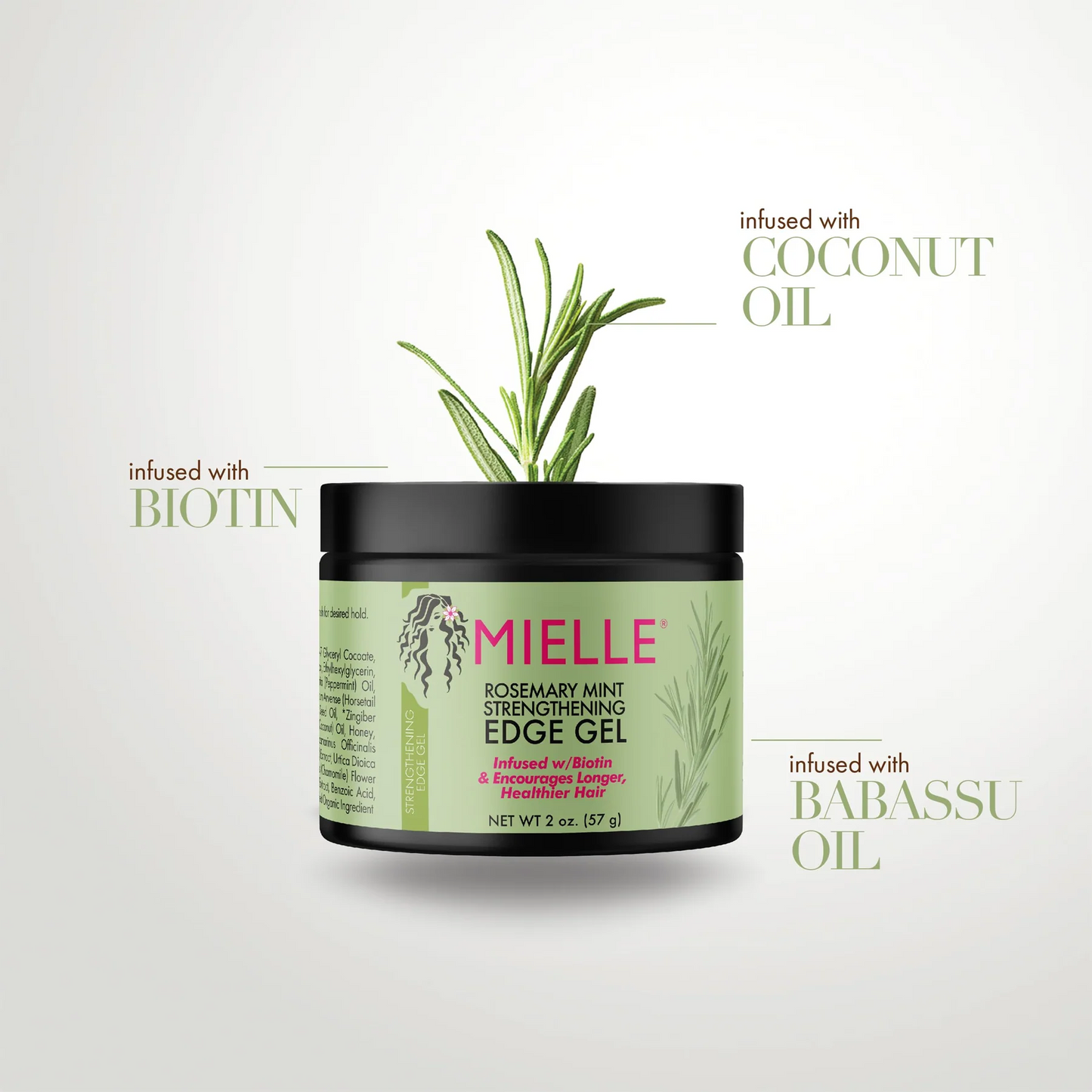 Mielle Rosemary Mint Strengthening Edge Gel (57g).