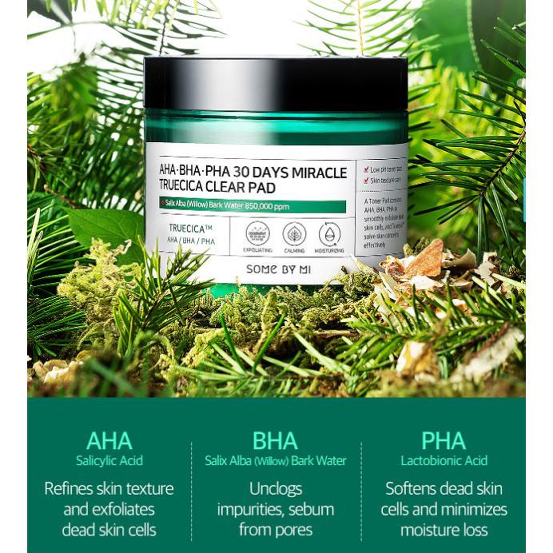 Some By Mi 30 Days Miracle Truecica Clear Pad (70 pads) -  125ml