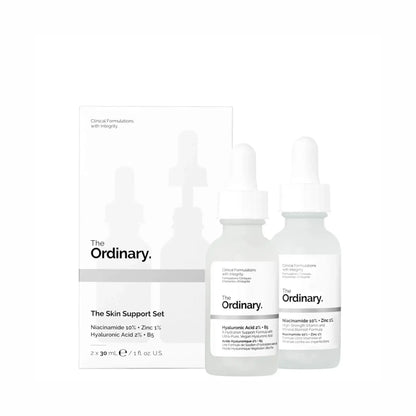 द ऑर्डिनरी द स्किन सपोर्ट सेट - नियासिनमाइड + हायलूरोनिक एसिड सीरम - 2x30ml