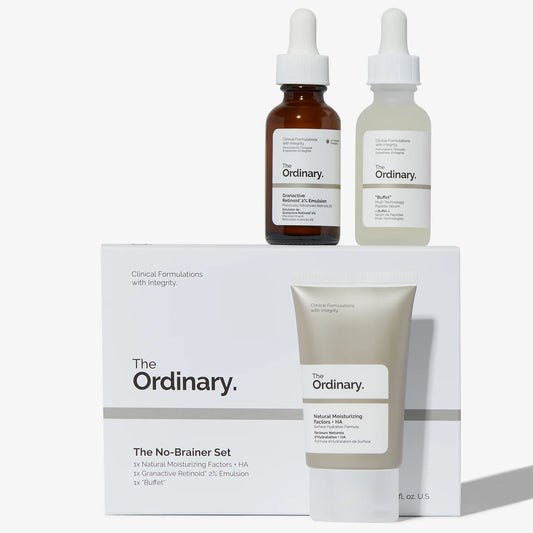 The Ordinary The No-Brainer Set - Natural Moisturizing Factors + HA + Granactive Retinol * 2% Emulsion + ''Buffet'' -3x 30ml.