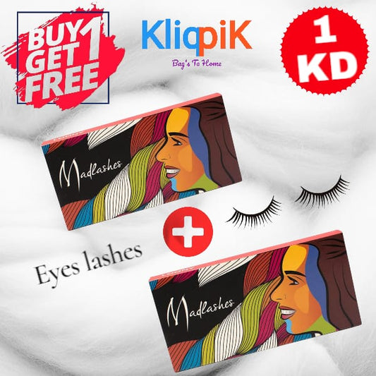 Buy 1 Get 1 Free Madlashes Eyelashes in black – 2 packs for 1 KD