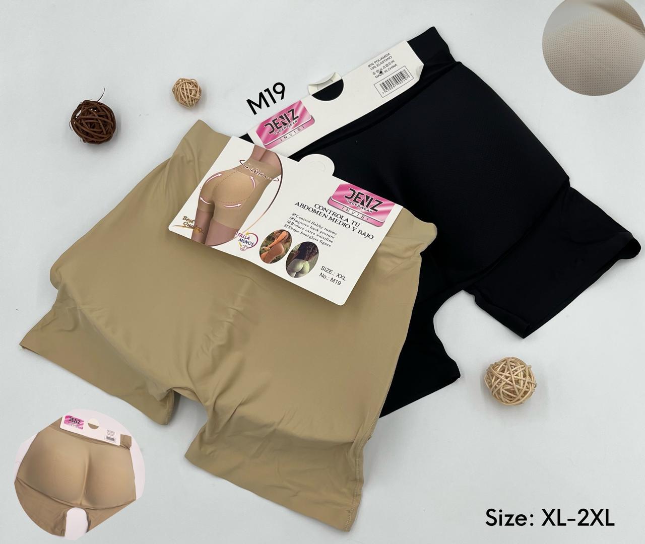 Deniz M20 abdominal control panty shaper in nude and black with packaging