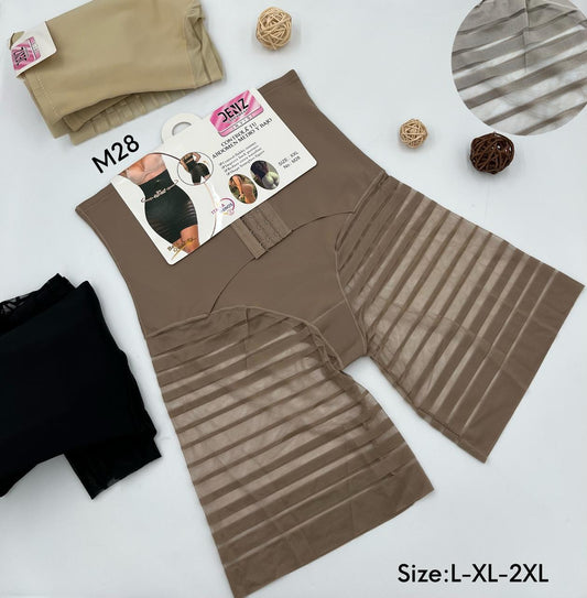 Deniz high-waist mesh slimming body shaper shorts model M28 with hook design and mesh legs
