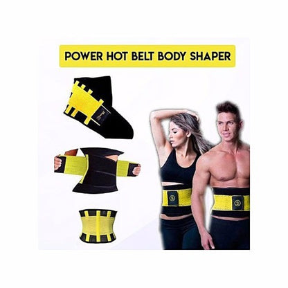 Adjustable Fitness Waist Belt – Yellow & Black Design