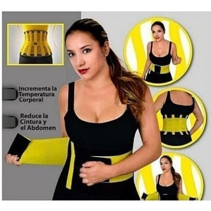 Adjustable Fitness Waist Belt – Yellow & Black Design