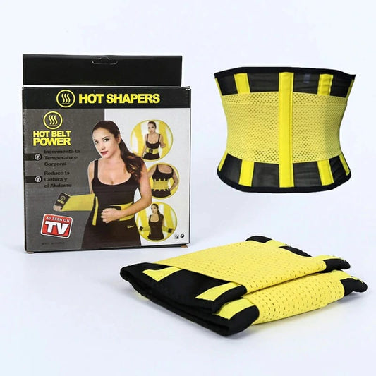 Adjustable Fitness Waist Belt – Yellow & Black Design