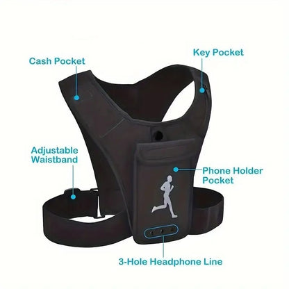 Nuoyi Miao Lightweight Running Vest with Phone Holder & Storage Pockets