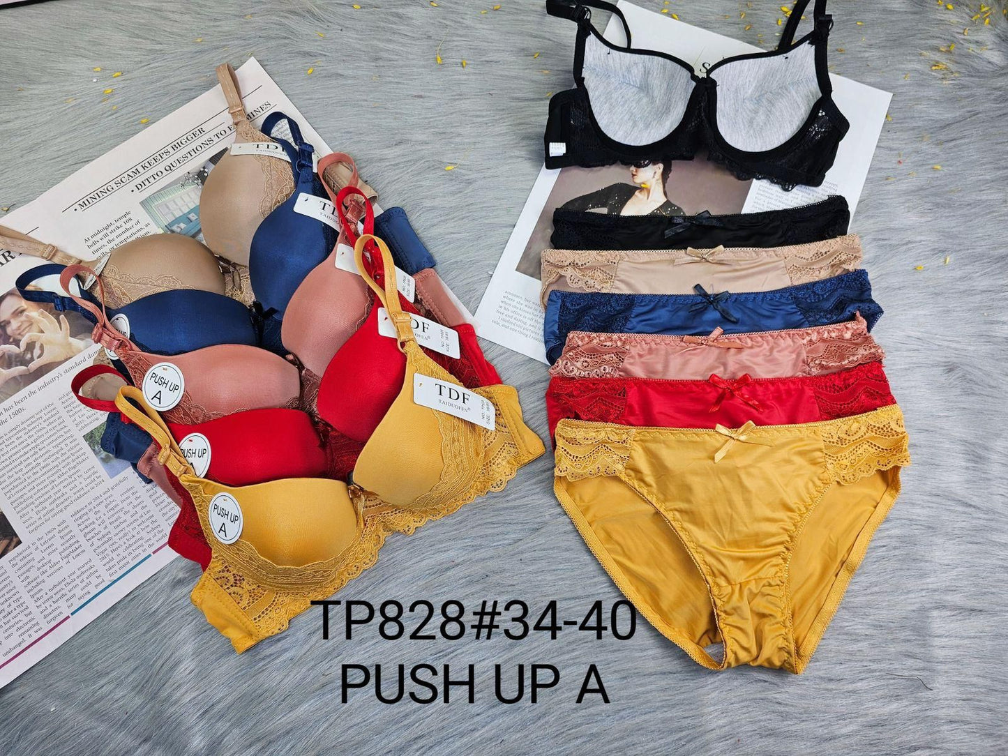 Lace Push-Up Bra & Panty Set  (Multiple Colors)