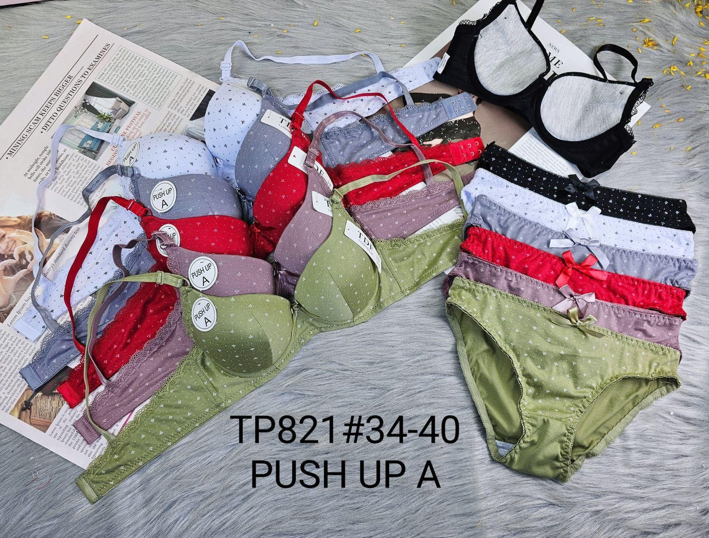 Lace Push-Up Bra & Panty Set  (Multiple Colors)