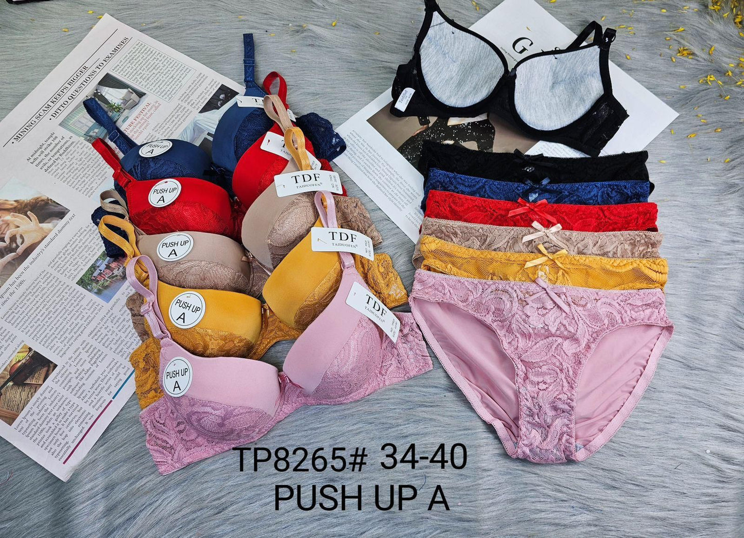 Lace Push-Up Bra & Panty Set  (Multiple Colors)