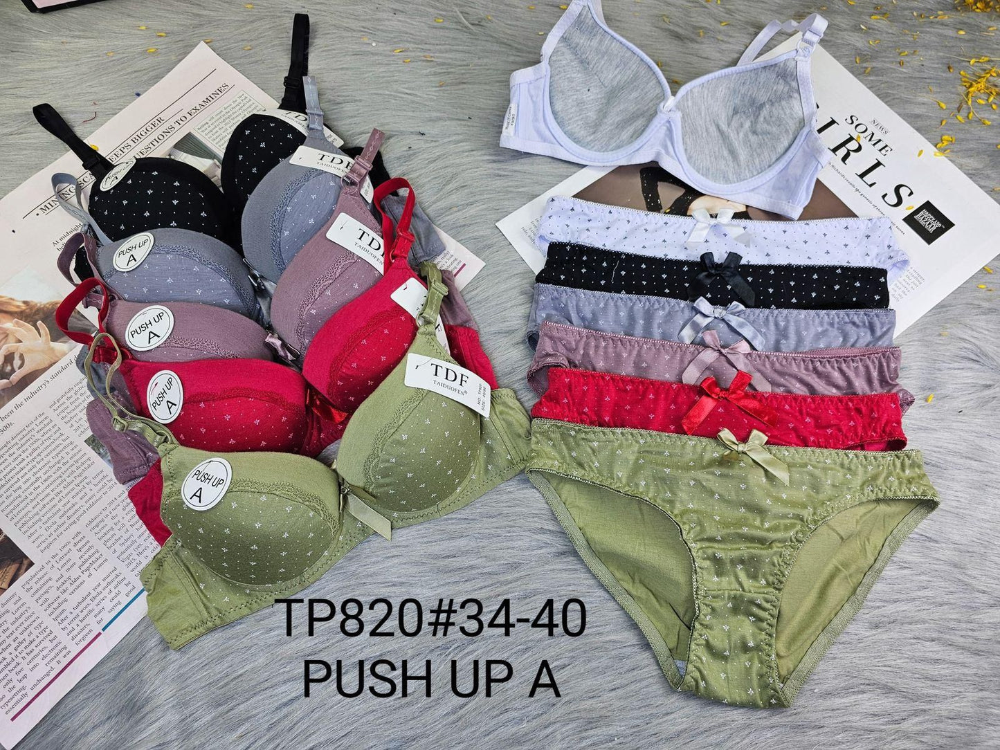 Lace Push-Up Bra & Panty Set  (Multiple Colors)