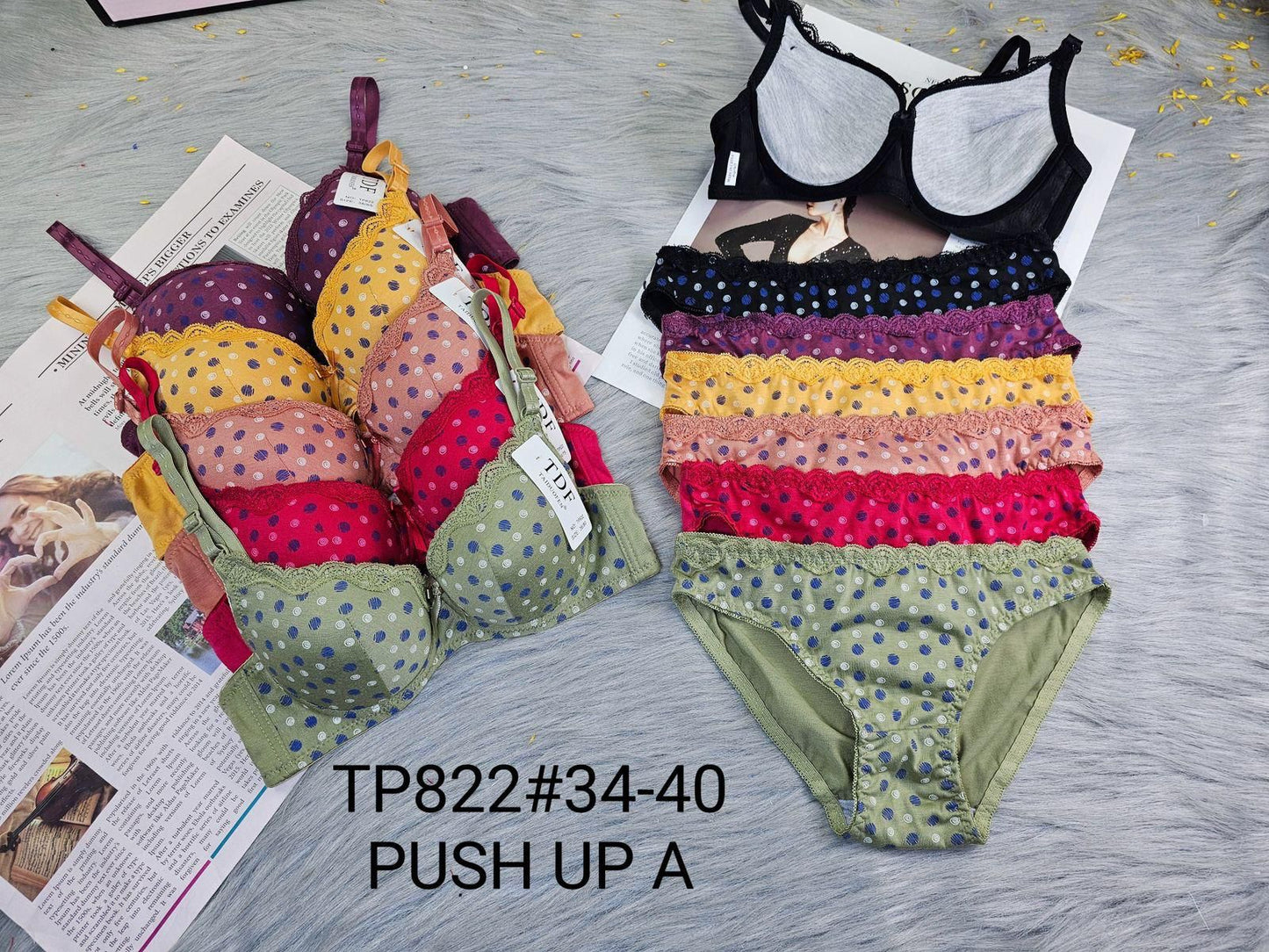 Lace Push-Up Bra & Panty Set  (Multiple Colors)