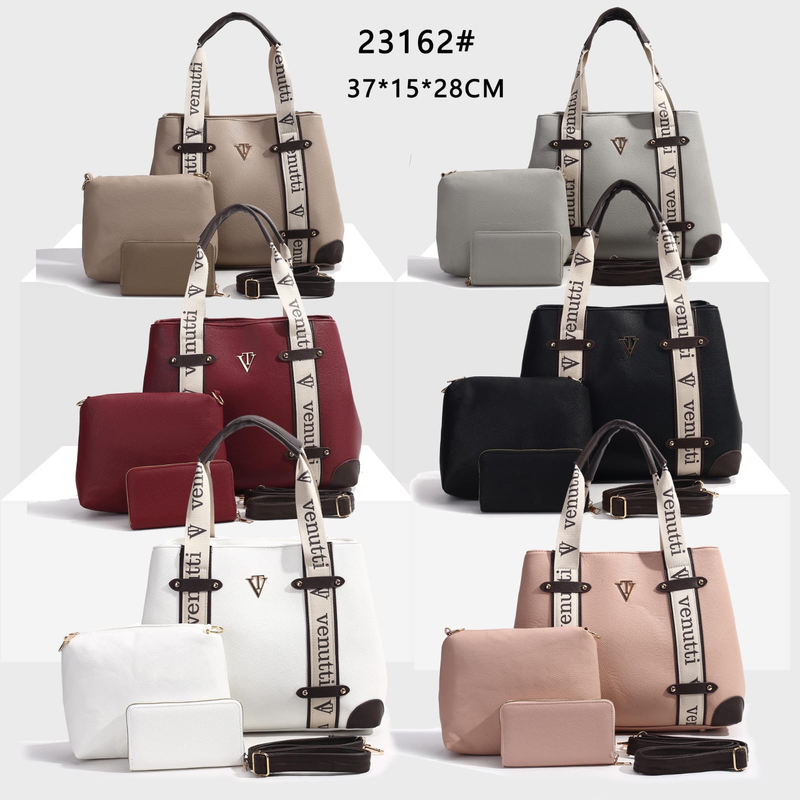 Venutti 3-piece handbag set model 23162 in assorted colors