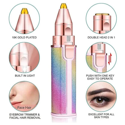 2 in 1 Rechargeable Eyebrow Trimmer & Shaver for Ladies – USB Charging