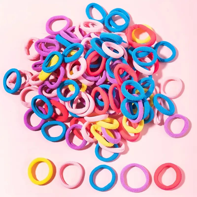 100 Pieces Colorful Hair Ties for Kids – Soft Elastic Bands in Jar