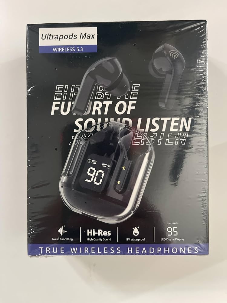 Ultrapods Max – True Wireless Headphones with LED Display (Multiple Colors)