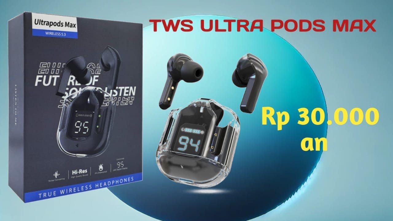 Ultrapods Max – True Wireless Headphones with LED Display (Multiple Colors)