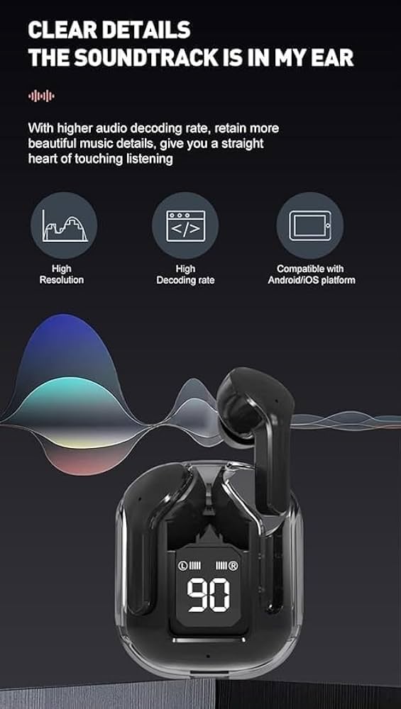 Ultrapods Max – True Wireless Headphones with LED Display (Multiple Colors)