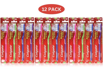 Colgate toothbrush 12-pack with soft bristles in assorted colors