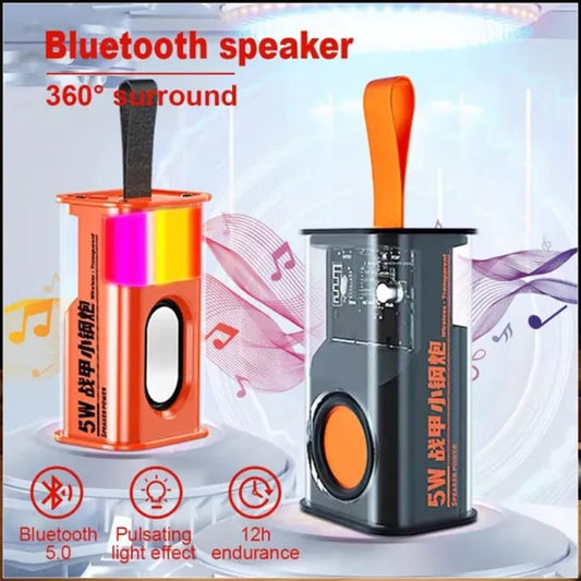 Bluetooth speaker with 360° sound and RGB lights – compact and portable design