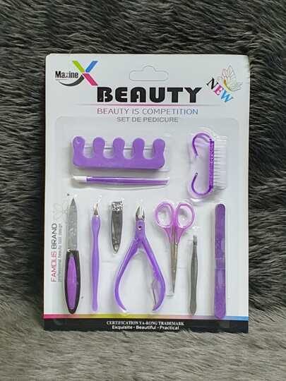Maxine Beauty 12-Piece Pedicure Set in Purple