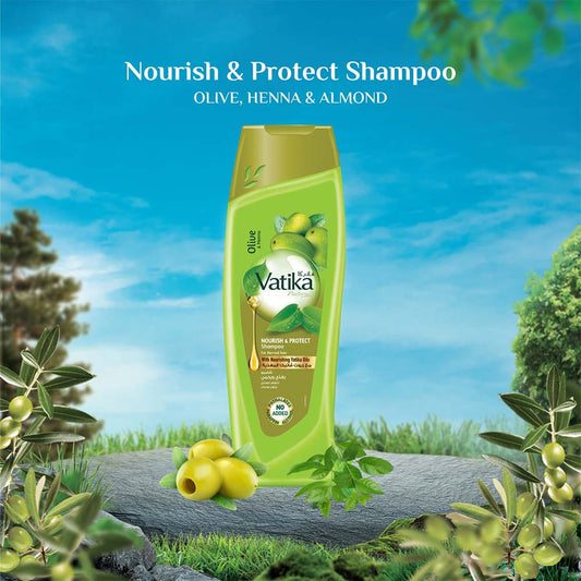 Vatika Olive Nourish & Protect Shampoo Bottle