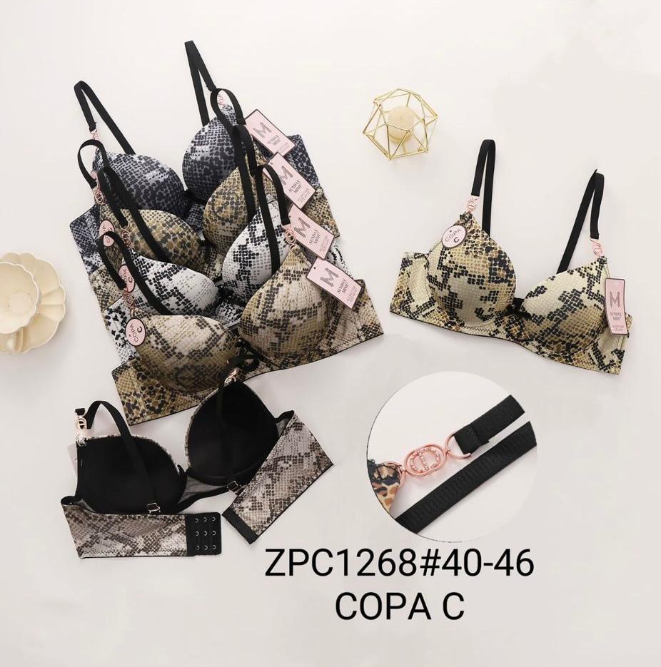 Stylish women’s snake print bra in soft, breathable fabric