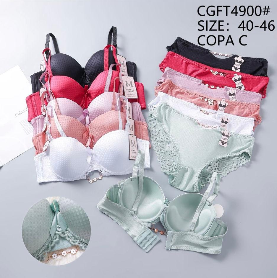 FAM 2-piece Japanese school-style push-up bra and panty set for women