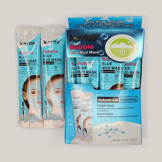 Karite Bubble Blue Mud Mask with Hyaluronic Acid – 5ml x 10pcs