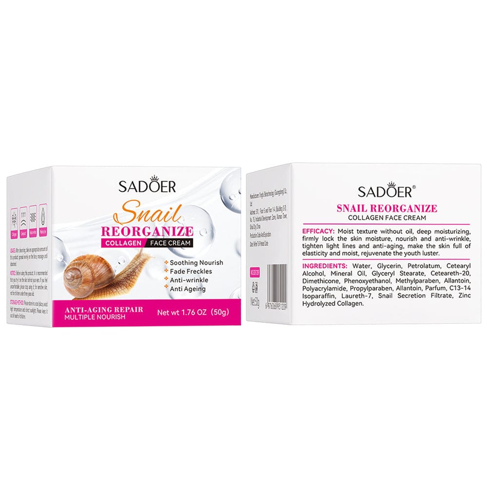 Sadoer Snail Reorganize Collagen Face Cream – 50g