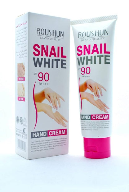 Roushun Snail White Hand Cream SPF 90 PA+++ with Snail Mucin and Glutathione