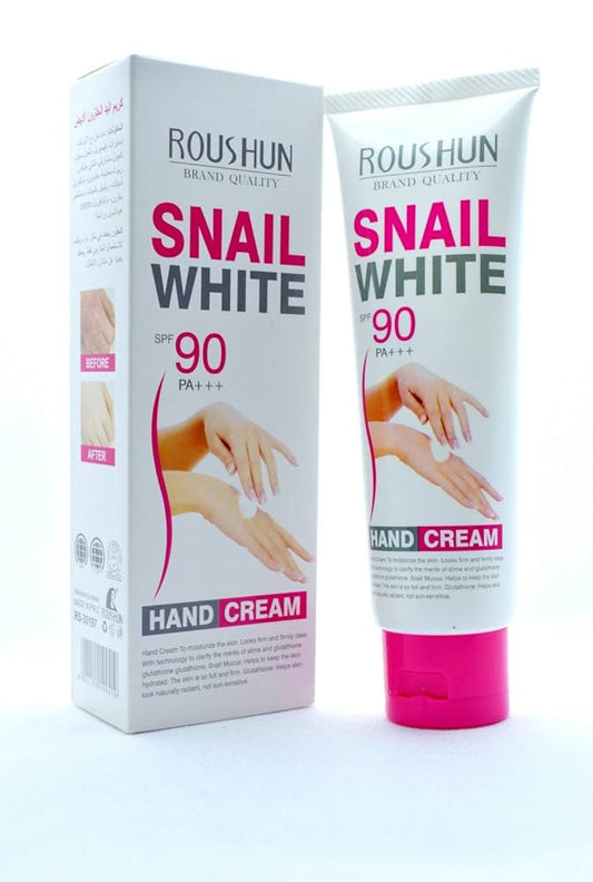 Roushun Snail White Hand Cream SPF 90 PA+++ with Snail Mucin and Glutathione